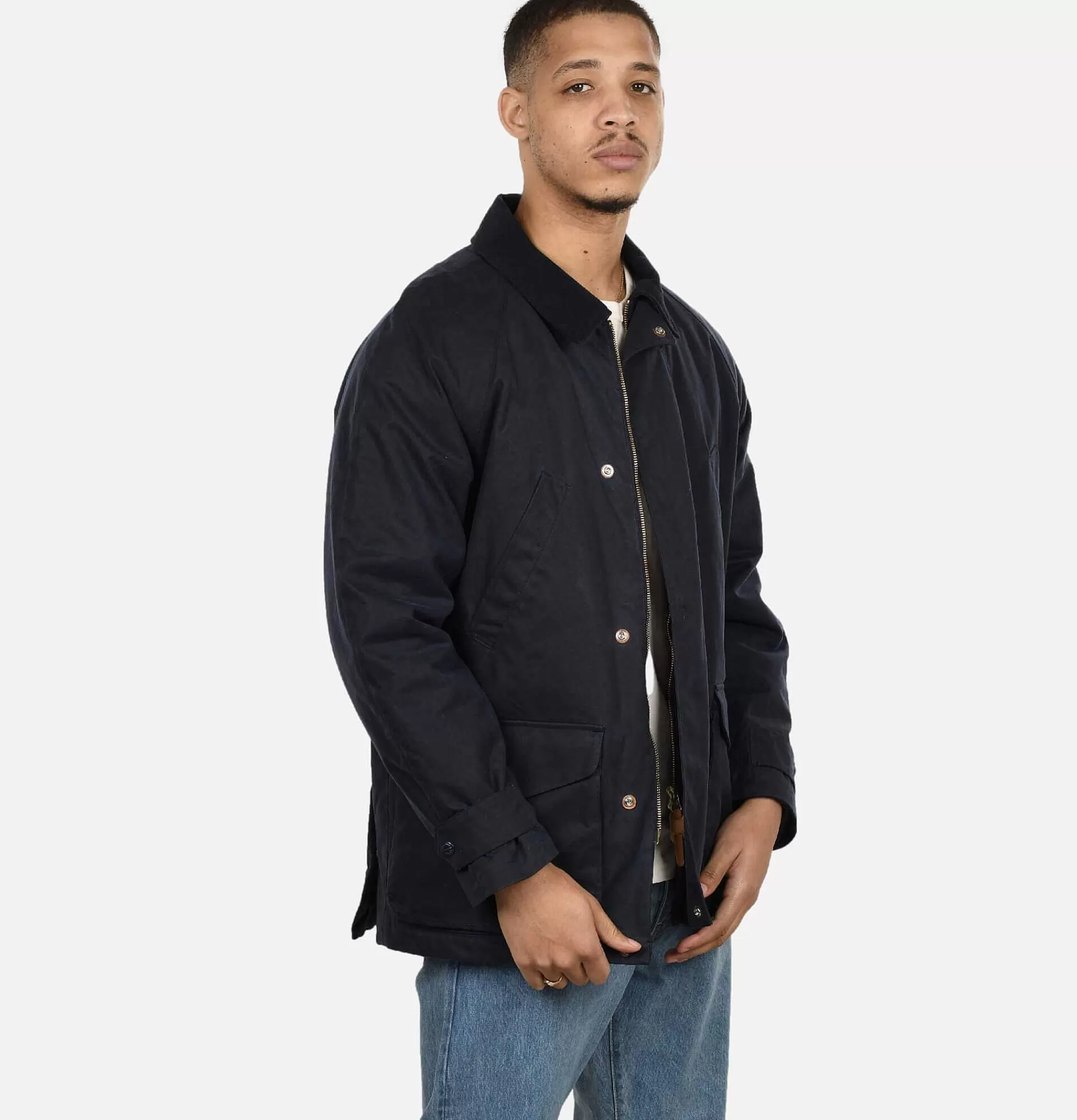 MANIFATTURA CECCARELLI Blouson Caban Wax Navy^ Blousons & Manteaux