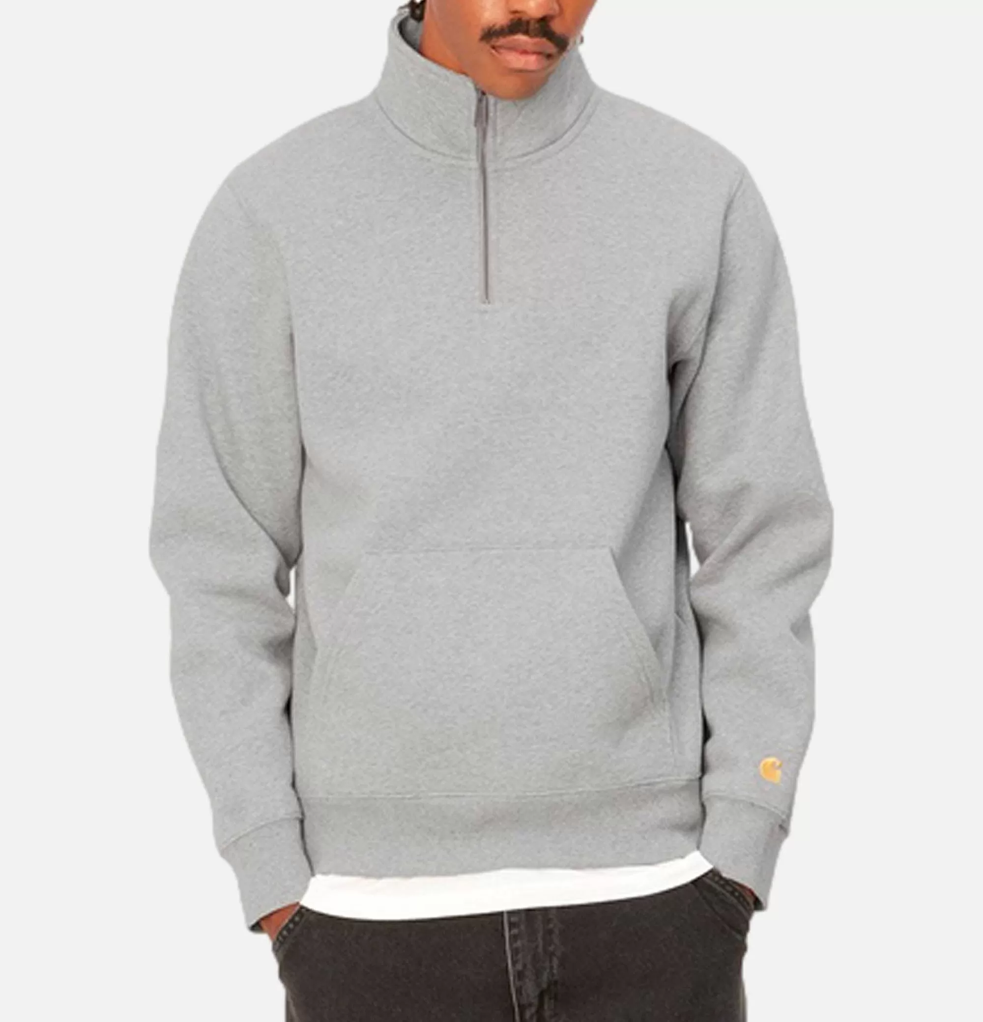 CARHARTT WIP Chase Neck Zip Sweat Grey Heather^ Sweats & Polaires