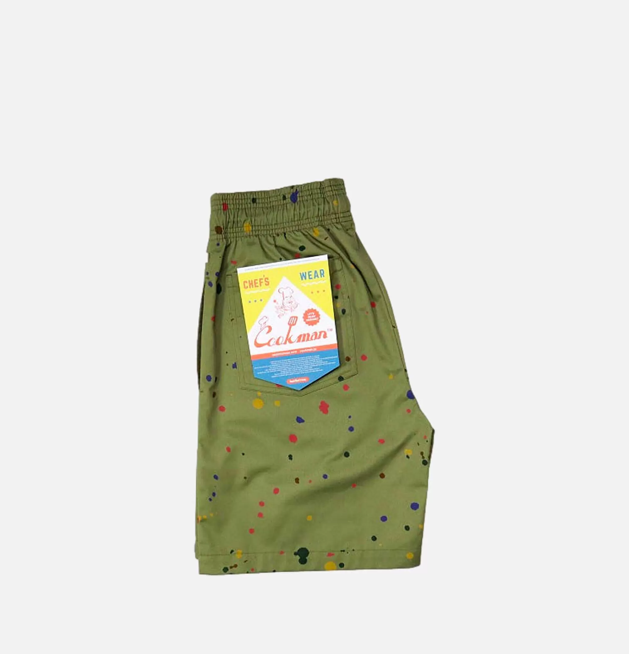 COOKMAN Chef Short Sauce Splash Olive^ Shorts