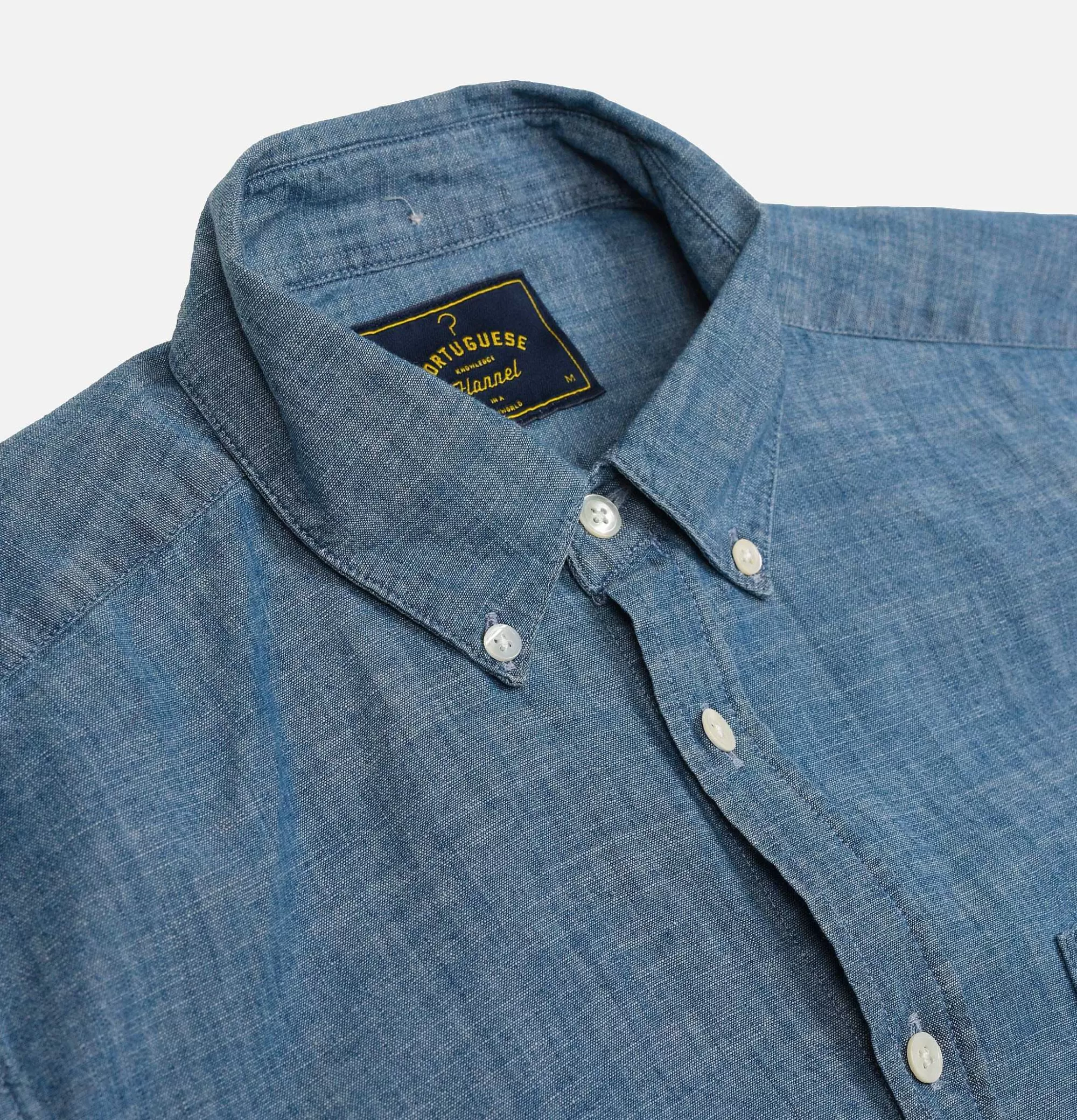 PORTUGUESE FLANNEL Chemise Chambray Ss Blue^ Chemises & Polos