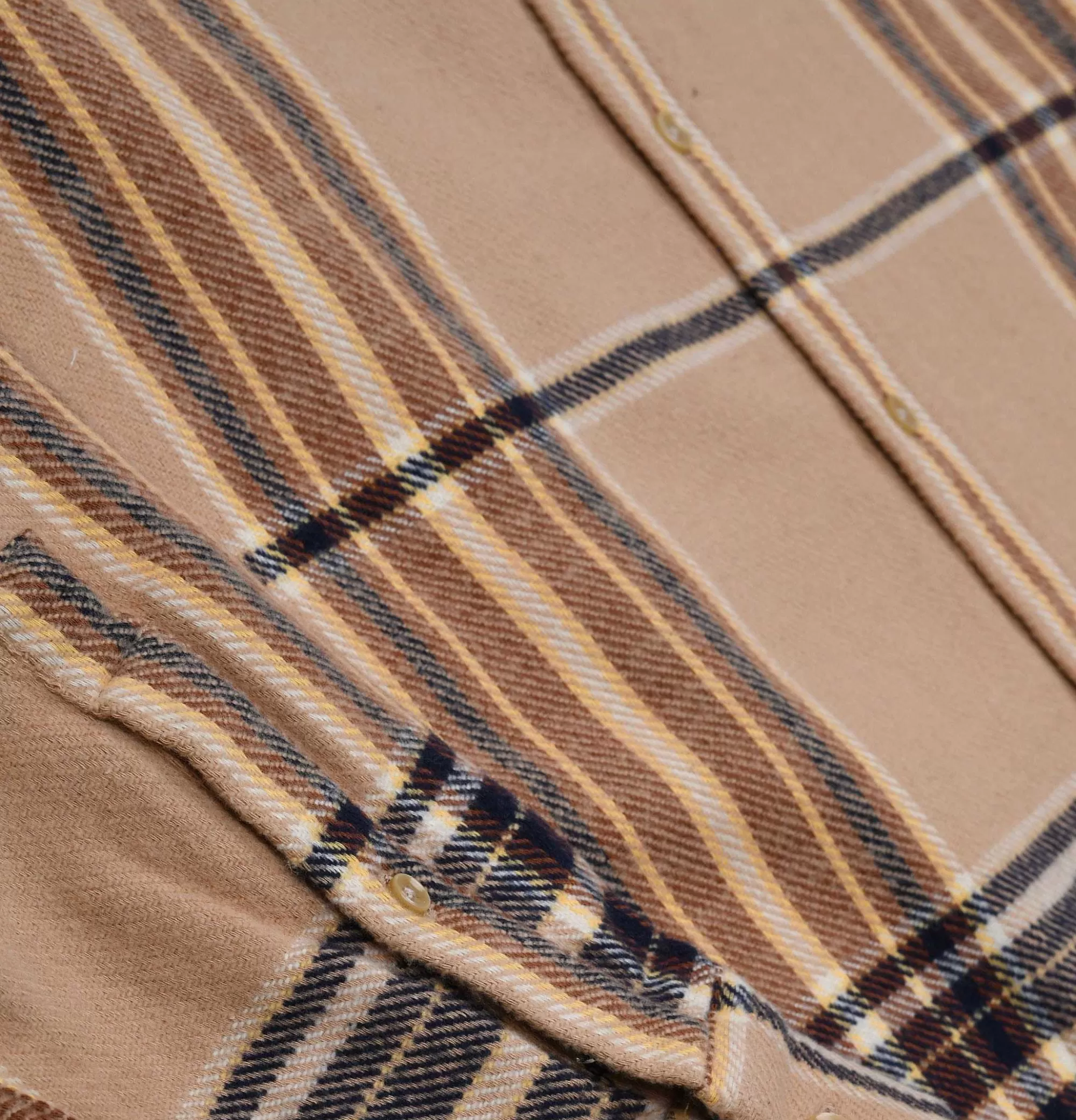 PORTUGUESE FLANNEL Chemise Hazelnut Check Beige^ Chemises & Polos