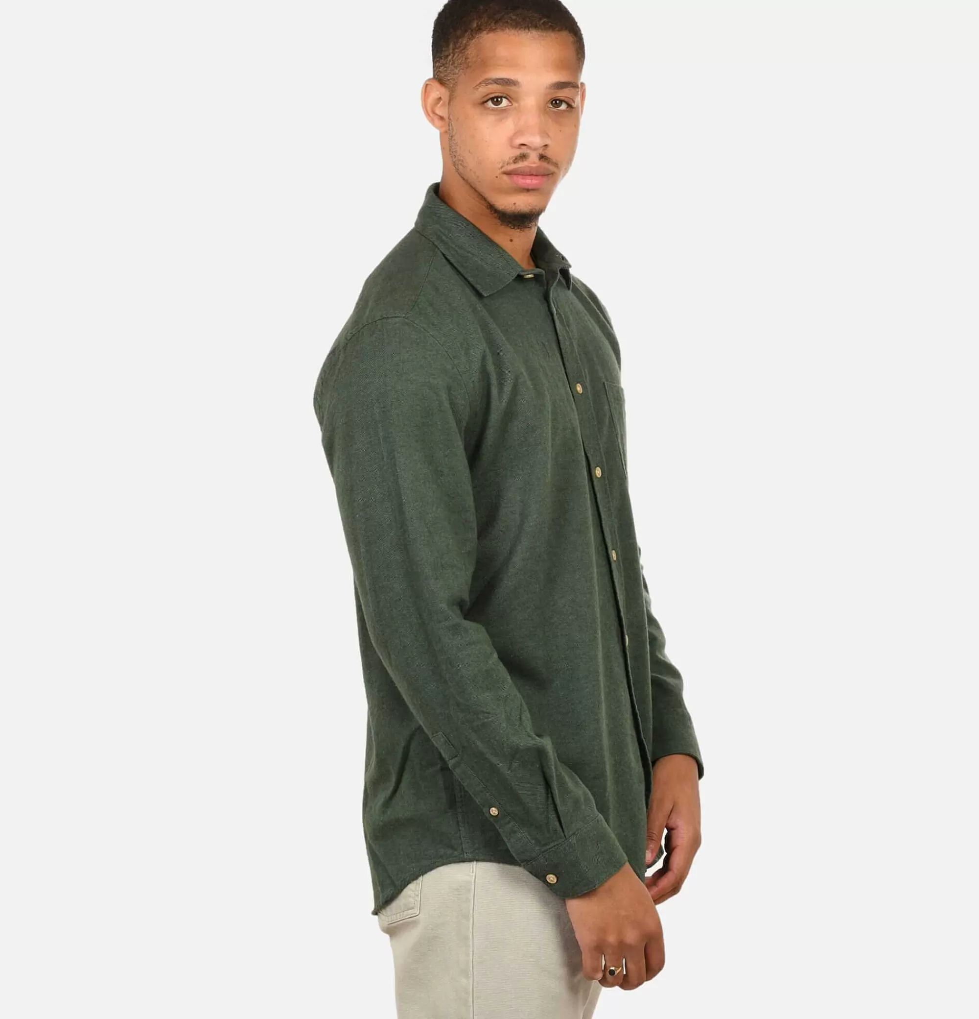 PORTUGUESE FLANNEL Chemise Teca Moss Green^ Chemises & Polos