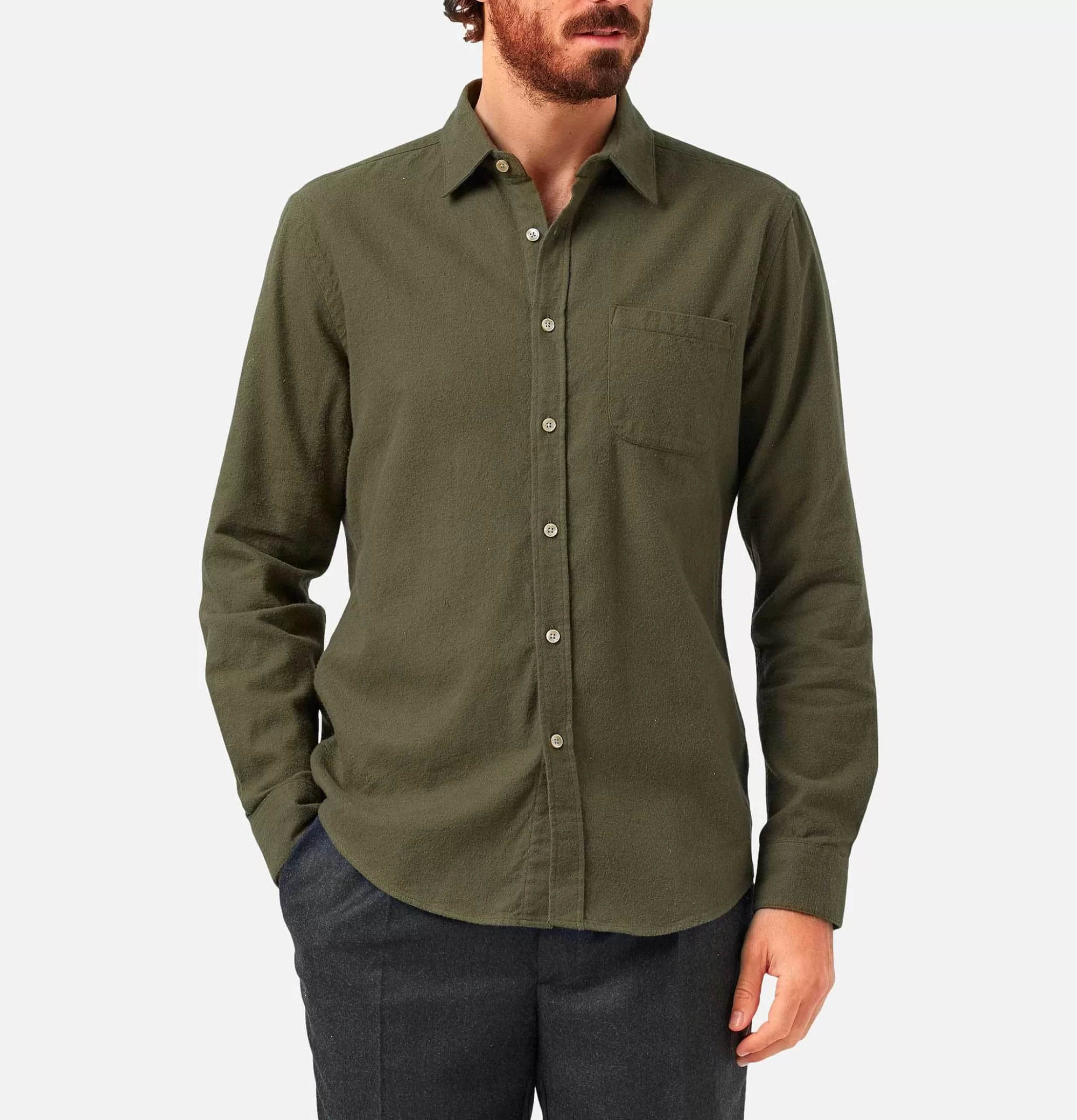 PORTUGUESE FLANNEL Chemise Teca Olive^ Chemises & Polos