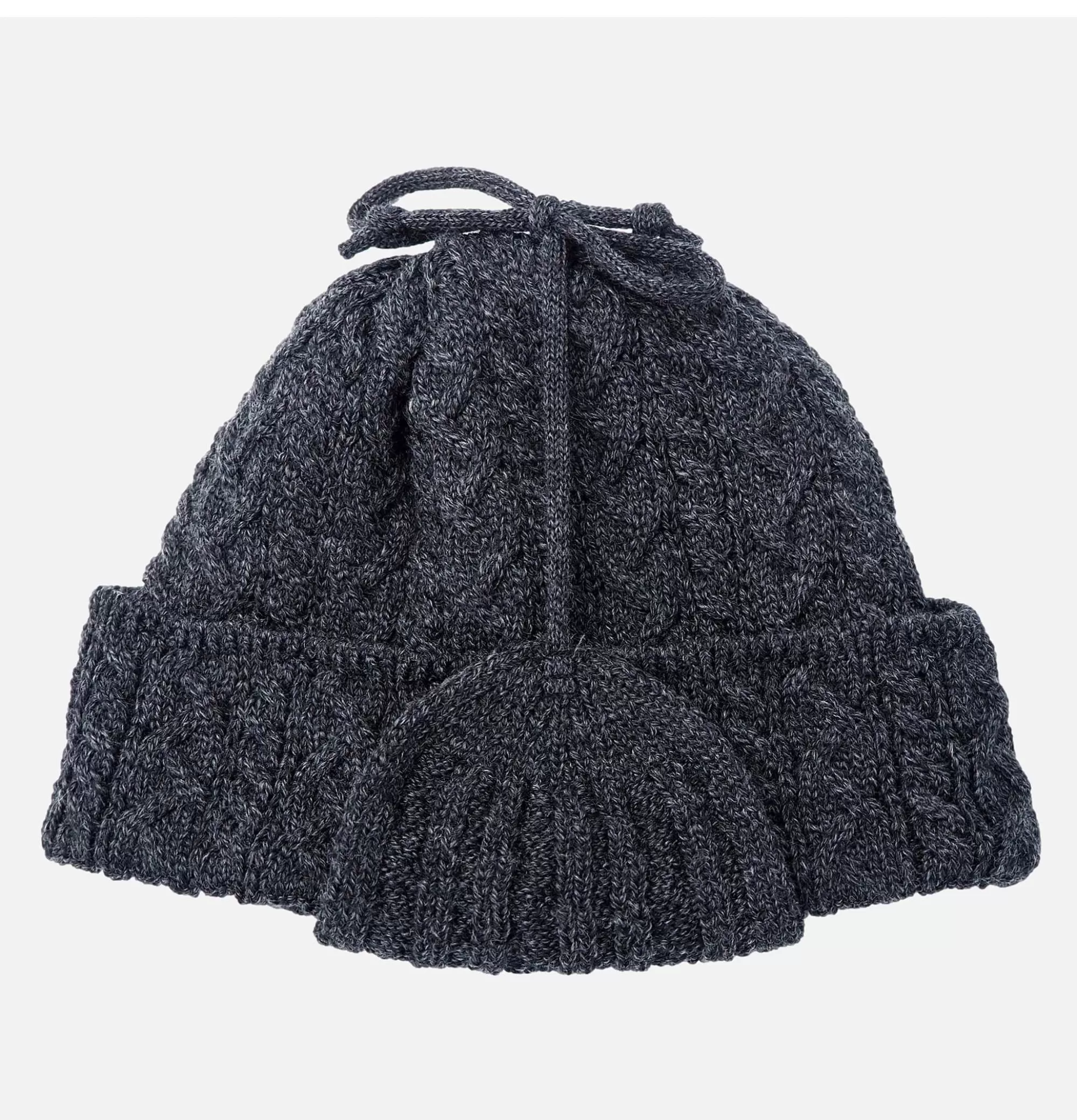 FOUND FEATHER Elias Knit Flightcap Charcoal^ Gants • Bonnets • Echarpes