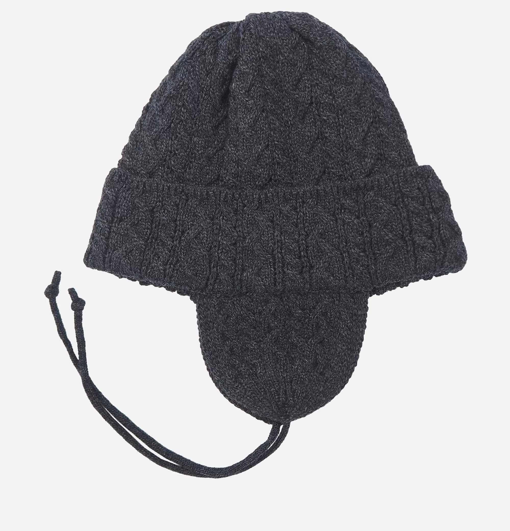 FOUND FEATHER Elias Knit Flightcap Charcoal^ Gants • Bonnets • Echarpes