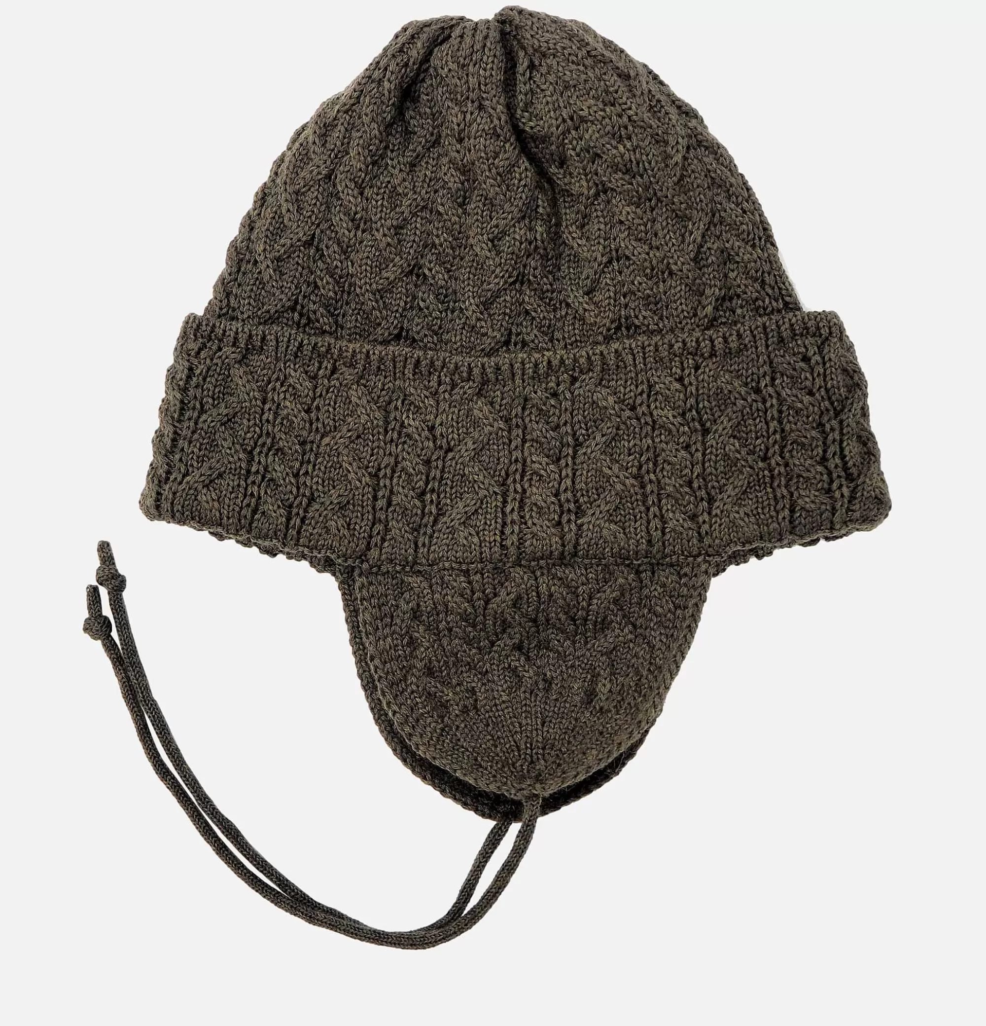 FOUND FEATHER Elias Knit Flightcap Olive^ Gants • Bonnets • Echarpes