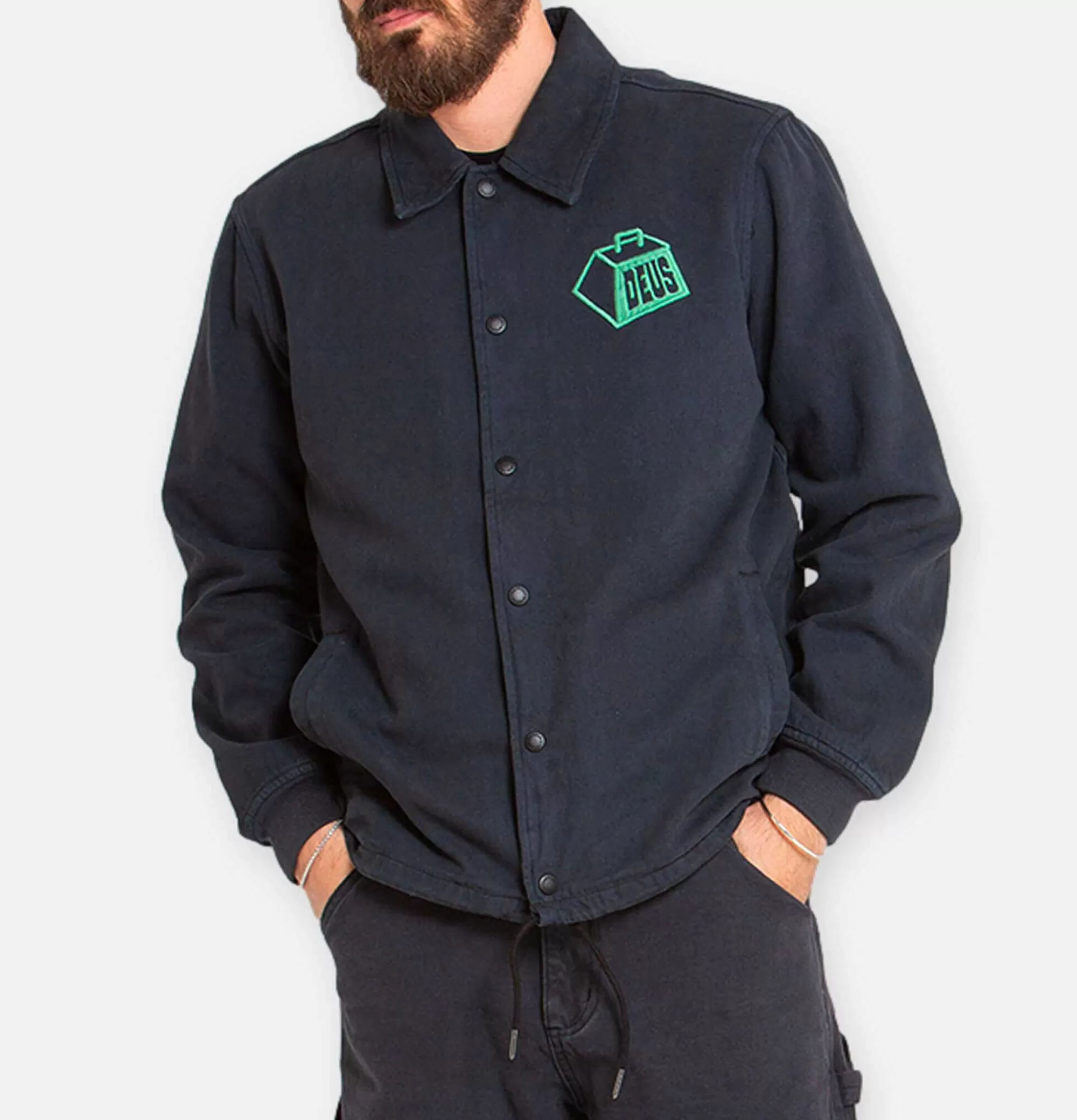 DEUS Heavyweight Coach Jacket Anthracite^ Blousons & Manteaux