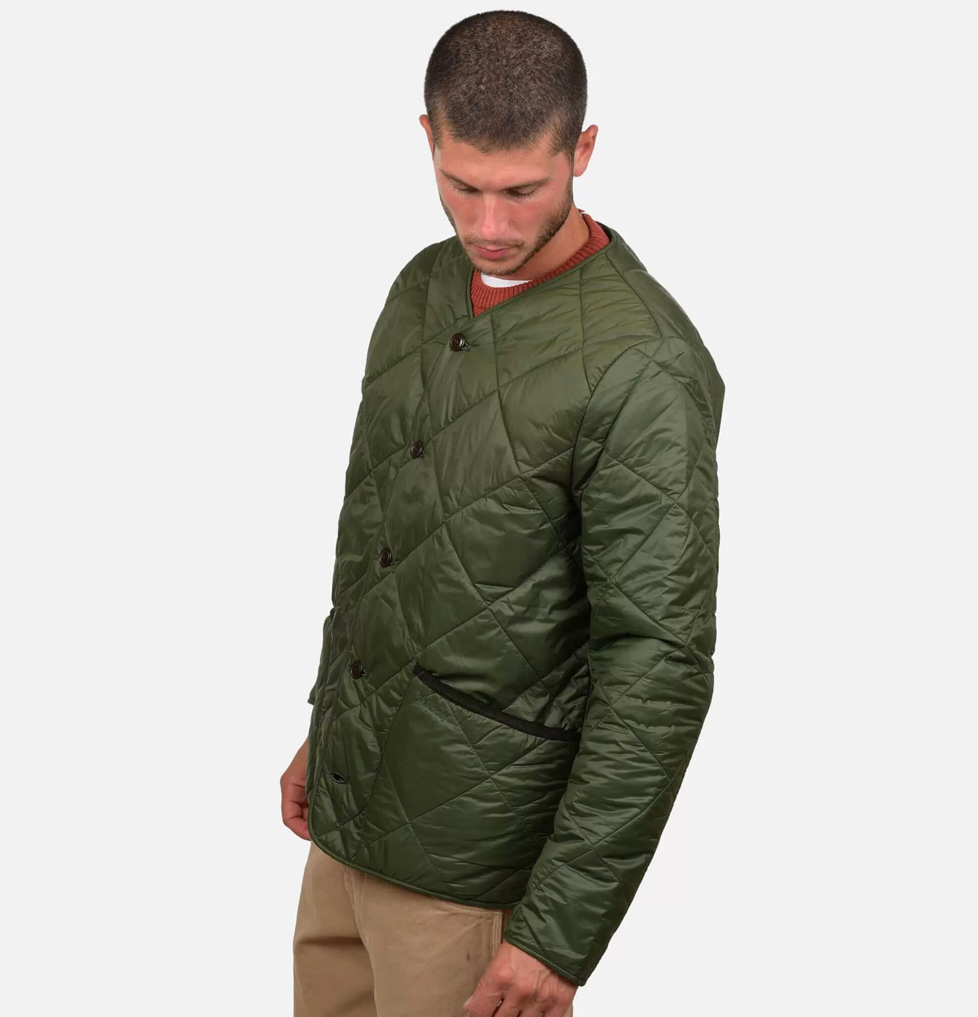 BARBOUR Liddesdale Cardigan Quilt Sage^ Pulls & Cardigans