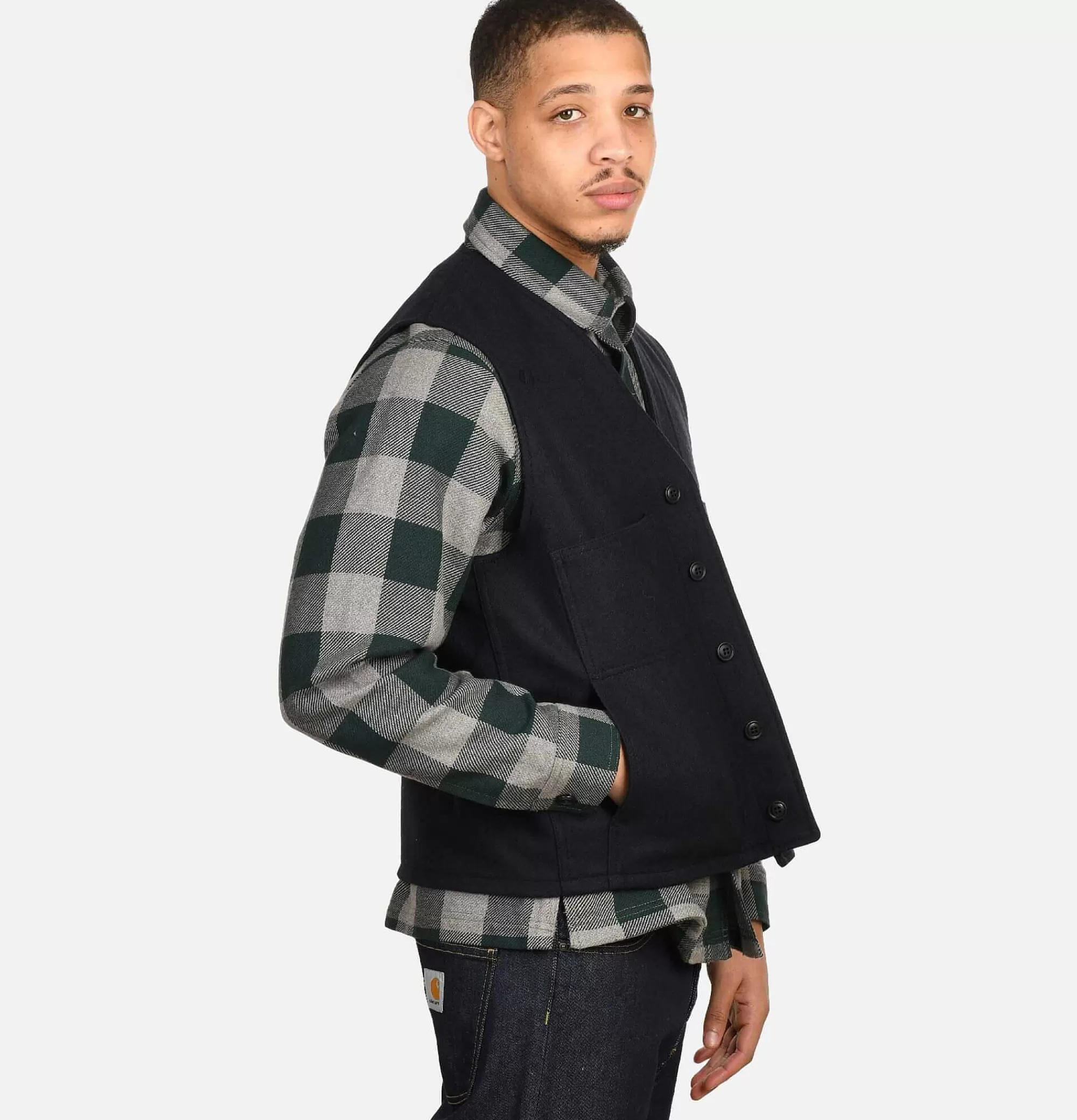 FILSON Mackinaw Wool Vest Charcoal^ Blousons & Manteaux