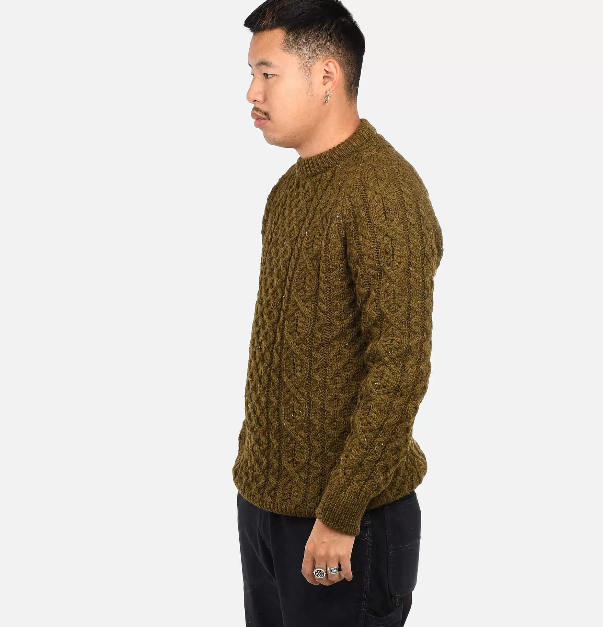 PEREGRINE Pull Hudson Aran Khaki^ Pulls & Cardigans