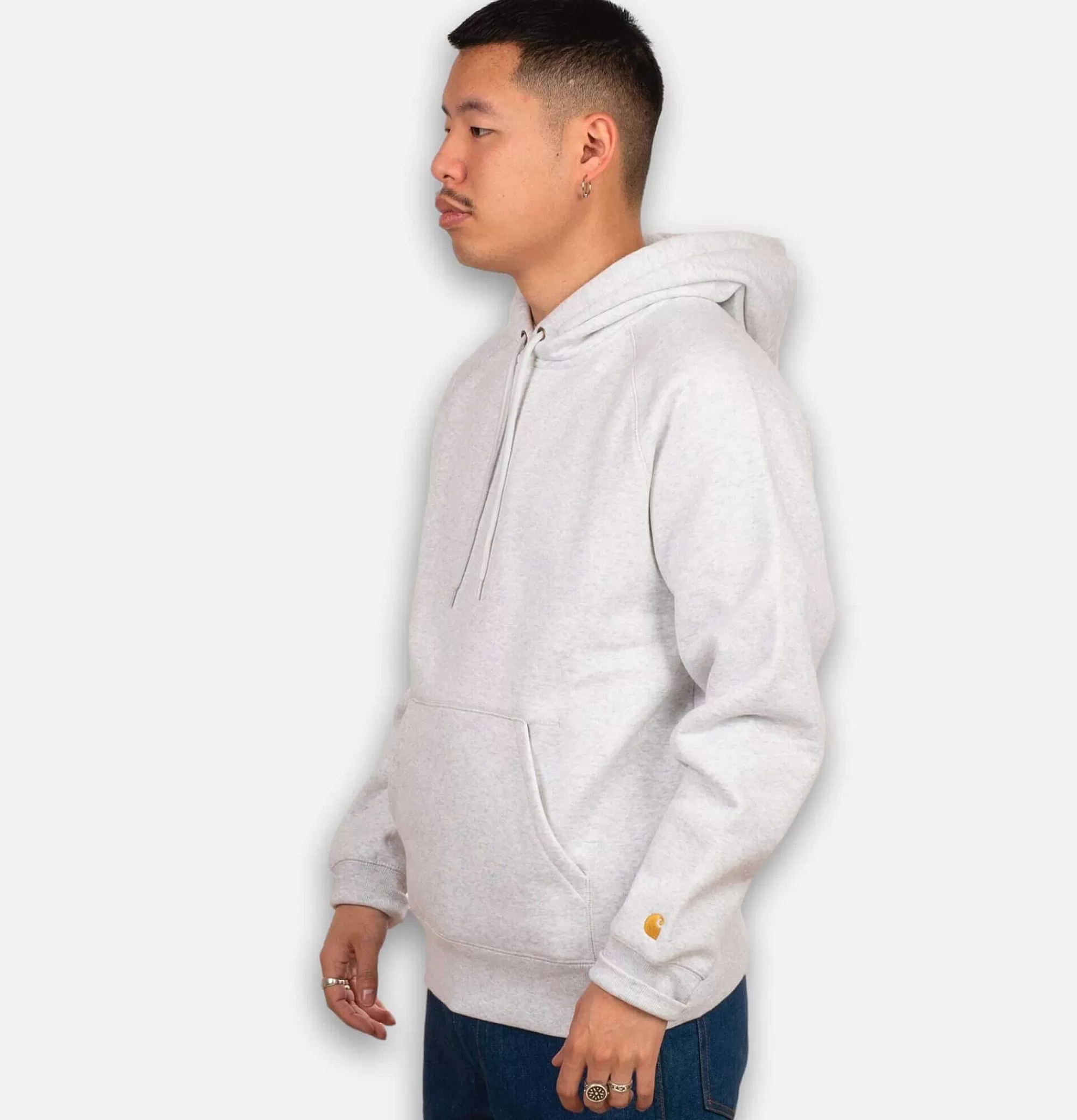 CARHARTT WIP Sweat Hooded Chase Ash Grey Heather^ Sweats & Polaires