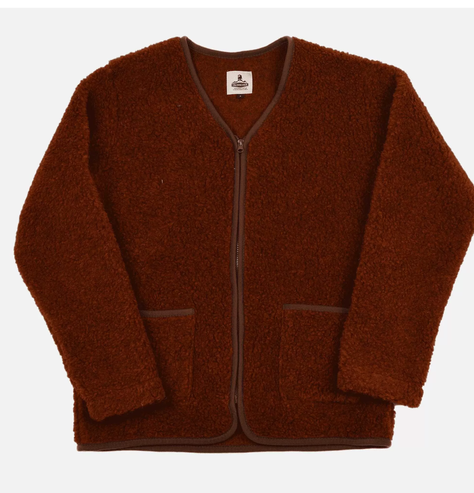 COLDBREAKER Zip Up Vee Cardigan Cognac^ Sweats & Polaires