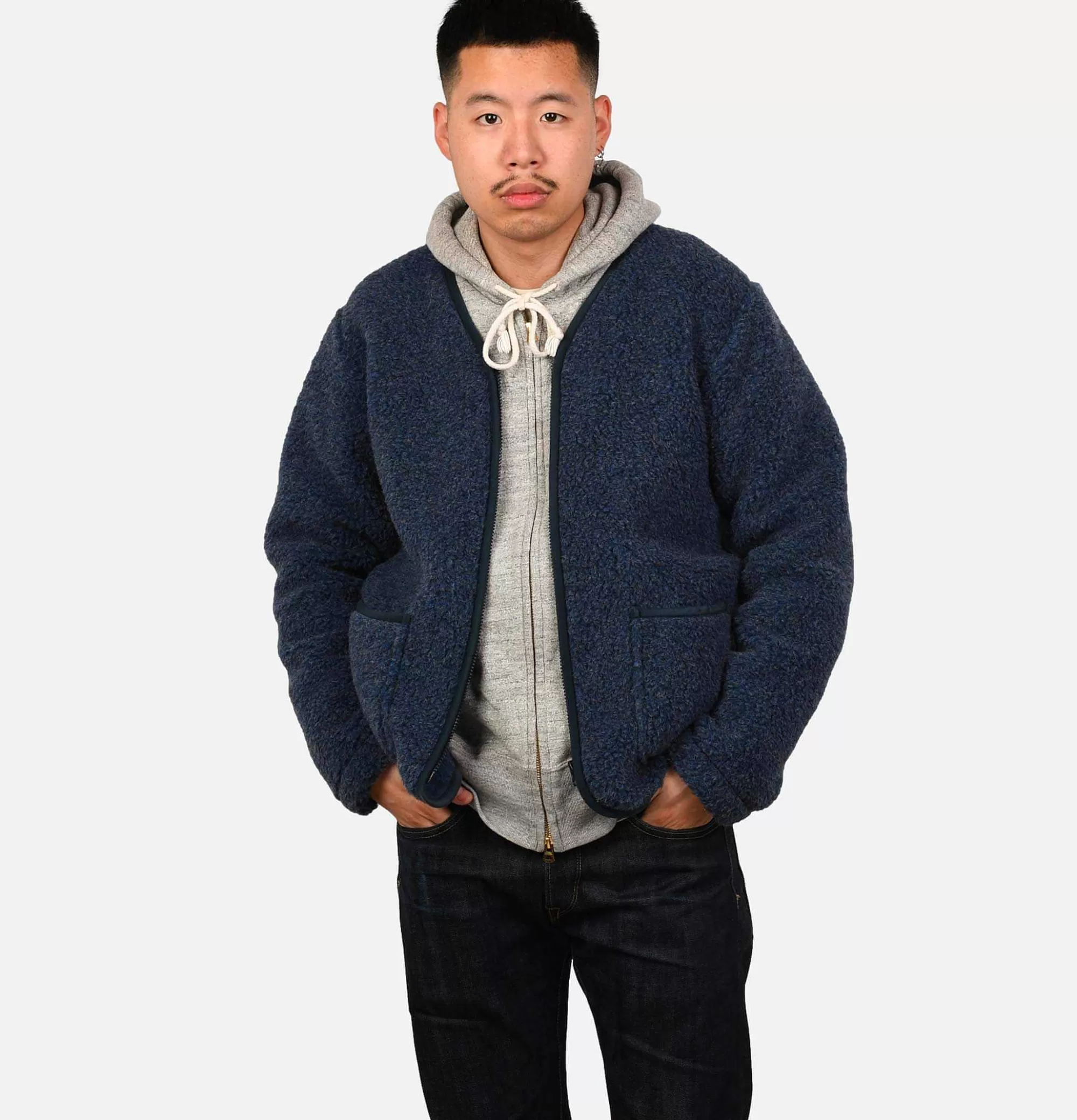 COLDBREAKER Zip Up Vee Cardigan Darkblue^ Sweats & Polaires